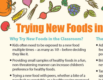 SNAP-Ed Trying New Foods In The Classroom Flyer
